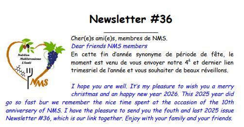 Newsletter NMS n° 36 - Décembre 2025